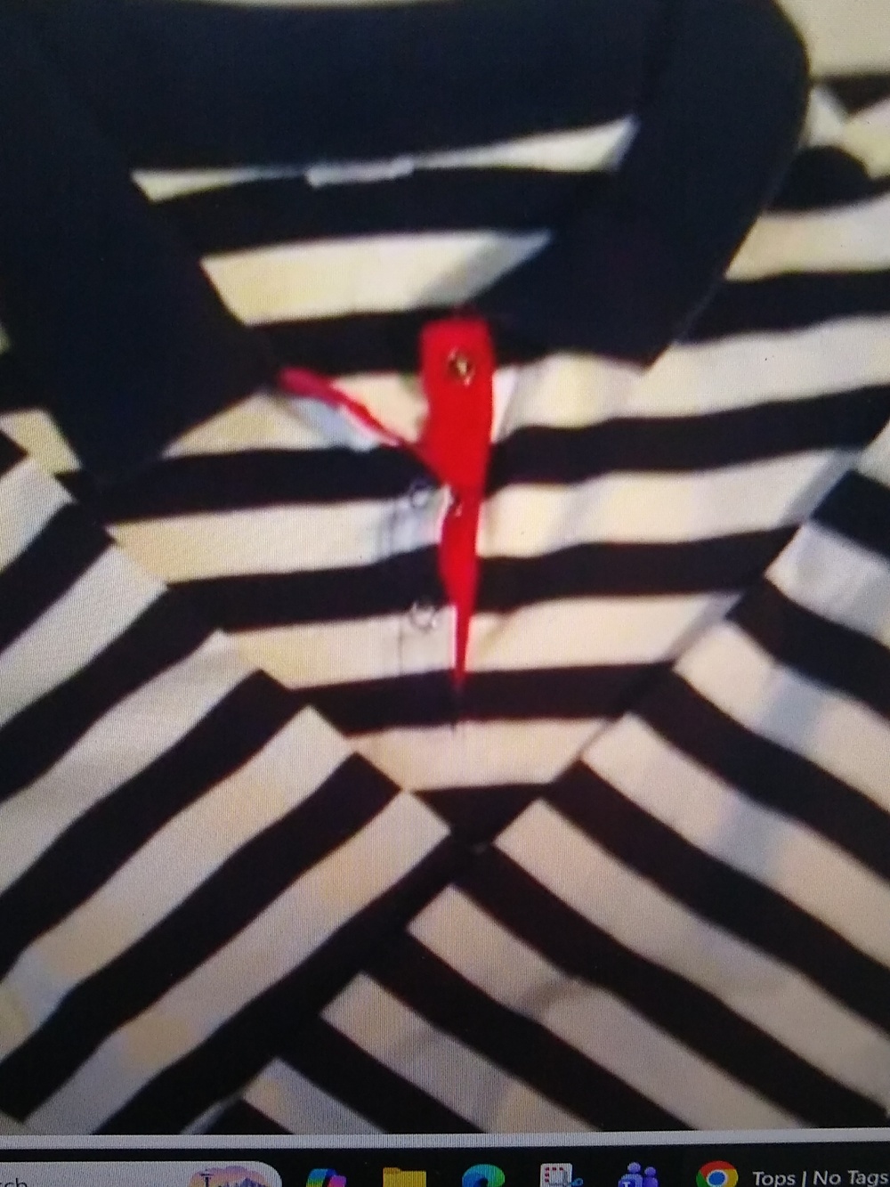 women's M-L-XL navy & white Polo stretchy stripes - Picture 4 of 14